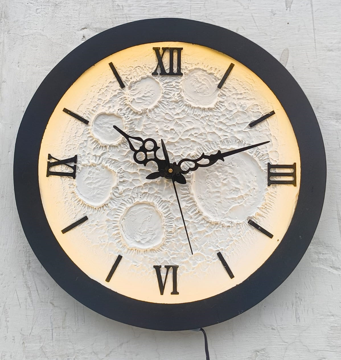 3D Handmade Moon Wall Clock